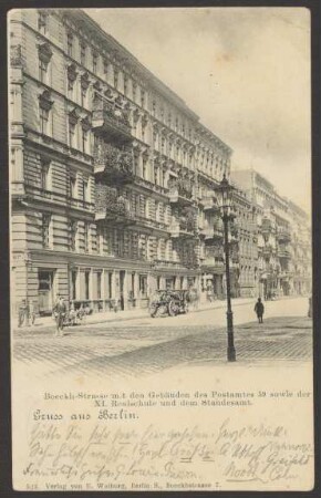 Ansichtskarte Böckhstraße mit Postamt, Realschule und Standesamt [2/2]