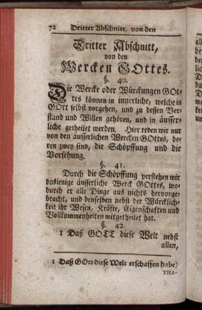 Dritter Abschnitt, von den Wercken Gottes.