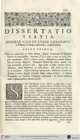 Dissertatio tertia