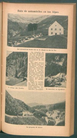 Ruta de automóviles en los Alpes
