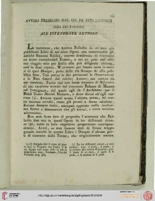 Avviso premesso dal Co: di Burlingthon