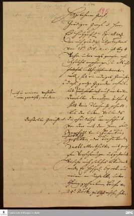Brief von August Hermann Francke an Graf v. Nostitz.