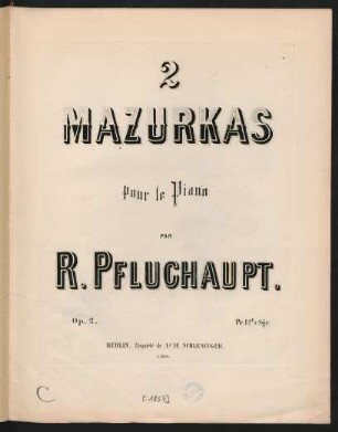 2 mazurkas pour le piano op. 2