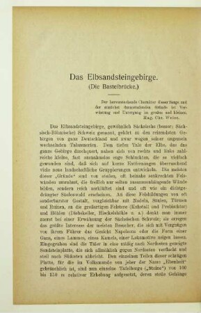 Das Elbsandsteingebirge. (Die Basteibrücke.)