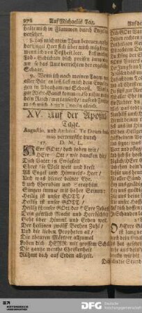 XV. Auf der Apostel-Tage.