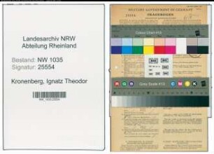 Entnazifizierung Ignatz Theodor Kronenberg , geb. 20.02.1913 (Arbeiter)