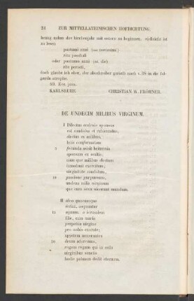 De Undecim Milibus Virginum.