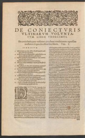 De Coniecturis Ultimarum Voluntatum. Liber Undecimus.
