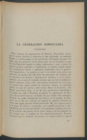 La generación espontánea - (Conclusión)