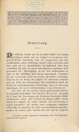 Untersuchungen über die Schlacht bei Lützen : 16. Nov. 1632