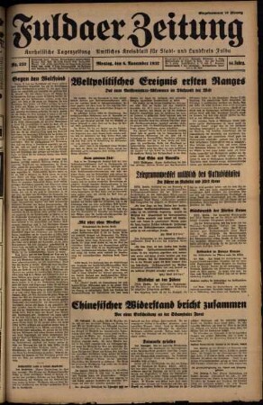Ausgabe vom Montag, den 08. November 1937.