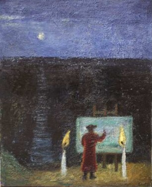 Caspar David malt den Mönch am Meer