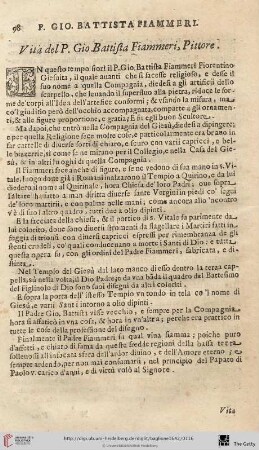 [Vitadel P. Gio Battista Fiammeri, Pittore – Vita di Giouanni Fiammingo, Architttore]