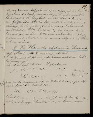 V Die Theorie der algebraischen Invarianten