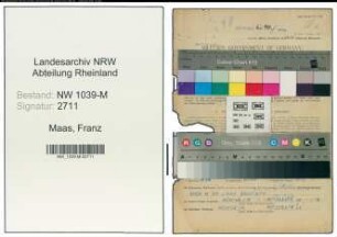 Entnazifizierung Franz Maas , geb. 20.08.1891 (Lehrer)