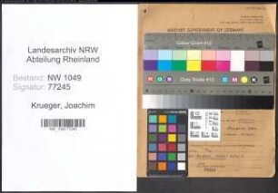 Entnazifizierung Joachim Krueger , geb. 08.11.1921 (Ingenieur)
