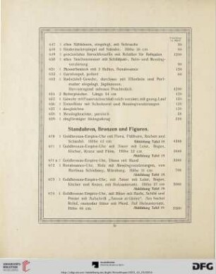 Standuhren, Bronzen und Figuren (Nr. 670 - 703)