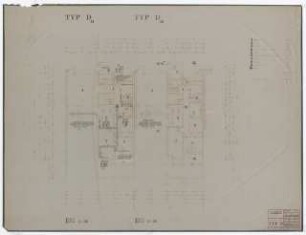 Bundesgartenschau, Karlsruhe 1967 Siedlung Im Eichbäumle: Typ D. Haus 14-18: Grundriss Erdgeschoss 1:50