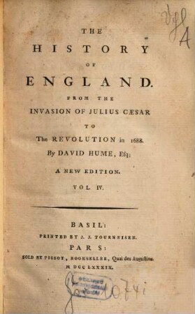 The History Of England : From The Invasion Of Julius Caesar To The Revolution in 1688., 4