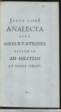 Analecta Sive Observationes Reliquiae Ad Militiam Et Hosce Libros