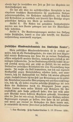 32. Politisches Glaubensbekenntnis des Studiosus Reuter