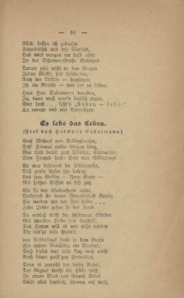 Es lebe das Leben