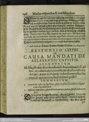 Responsio LXXVIII. In Causa Mandati De Relaxandis Captivis
