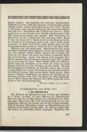 Selbsterlebtes auf Höhe 304