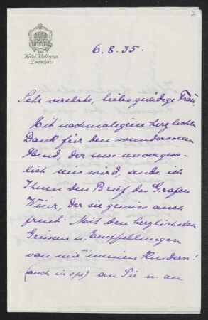 Brief von Wilma Ercklentz an Margarete Hauptmann
