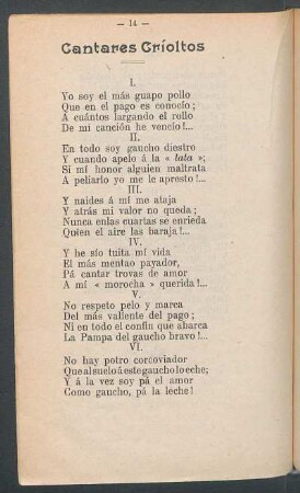 Cantares críollos