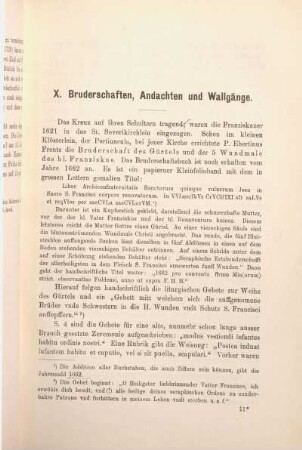 X. Bruderschaften, Andachten und Wallgänge.