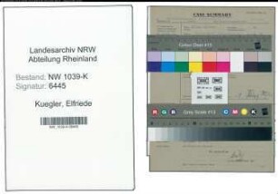 Entnazifizierung Elfriede Kuegler , geb. 00.00.0000 (Sachbearbeiterin)