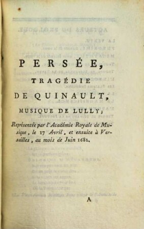 Persée : Tragédie