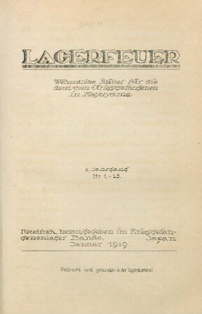 1917: Lagerfeuer