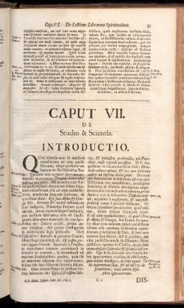 Caput VII. De Studio & Scientia.