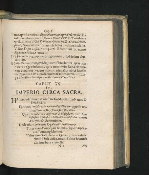 Caput XX. De Imperio Circa Sacra.