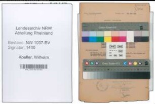 Entnazifizierung Wilhelm Koeller , geb. 26.07.1900 (Lehrer)