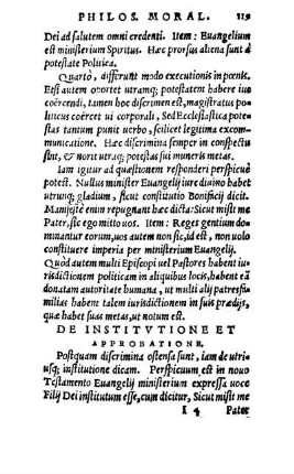 De Institvtione Et Approbatione
