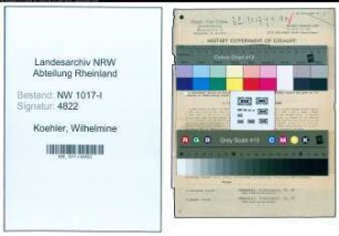 Entnazifizierung Wilhelmine Koehler , geb. 08.12.1895 ()