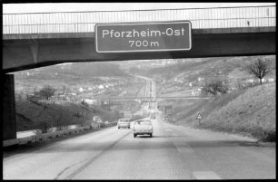 Pforzheim: Ost, Gefällstrecke bei Pforzheim Ost