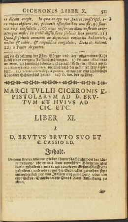 Epistolarum Ciceronis Liber XI.