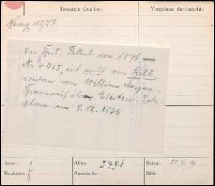 Am 11. Aug. führt Alexander Graham Bell in Brantford (Cannada) zuerst einen telefonischen Sprechapparat vor, an dem er seit Juni arbeitete