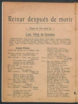 1922004500: Reinar después de morir : drama en tres actos