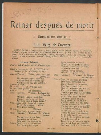 1922004500: Reinar después de morir : drama en tres actos