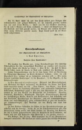 Correspondenzen : über Schulverhältnisse und Schulzustände