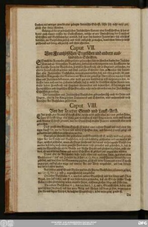 Caput VII. Von Frantzösischen, Engelschen und andern ausländischen-Schrifften.