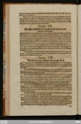 Caput VII. Von Frantzösischen, Engelschen und andern ausländischen-Schrifften.