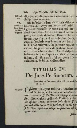 Titulus IV. De Jure Personarum.