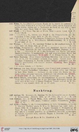 Nachtrag (Nr.1425-1482)
