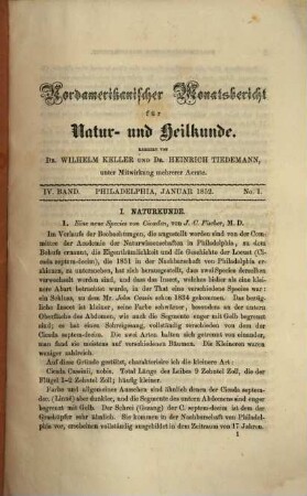 Nordamerikanischer Monatsbericht für Natur- und Heilkunde. 4. 1852